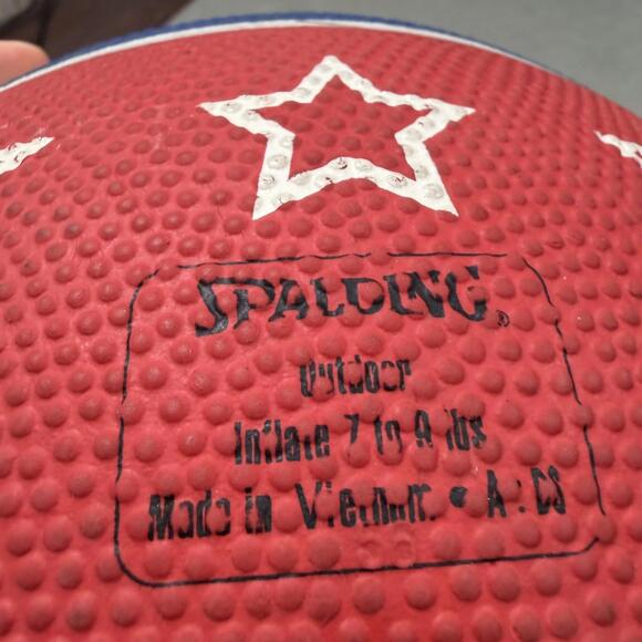 Spalding Harlem Globetrotters Basketball Full Size Adult Red-White-Blue Stars - Picture 3 of 4